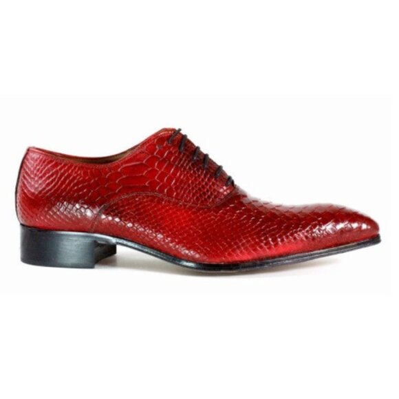George Red Crocodile Printed Calfskin Oxford main image 4